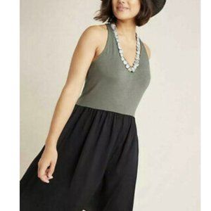 Anthro Dolan Fabina Colorblock Green Black Dress Large